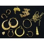 9ct gold jewellery oddments