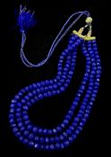 Three strand of earth mined faceted sapphire bead necklace