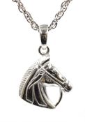 Silver horses head pendant necklace