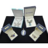 Collection of silver jewellery including butterfly pendant necklace