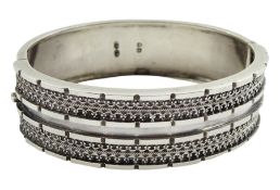 Victorian silver hinged bangle