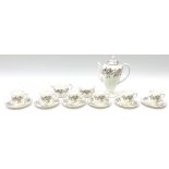 Wedgwood Hathaway Rose pattern coffee set for six