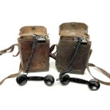 Two US signal Corps (US army) WWII era field telephones