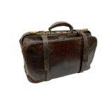 Vintage brown leather Gladstone bag