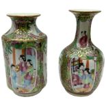 Two late 19th/early 20th century Chinese famille rose vases