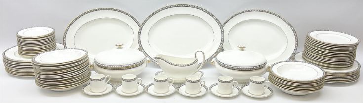Wedgwood tea and dinner wares decorated in the Black Ulander pattern