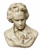 Crackle glaze bust of Beethoven