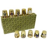 Ten cloisonn� thimbles