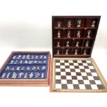 Danbury Mint 'The Fantasy of the Crystal' chess set consisting of mythical pewter chess pieces withi