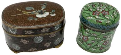 Late 19th century Chinese cloisonn� box and cover