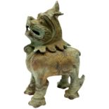 Brass incense burner modelled as a dog of foo