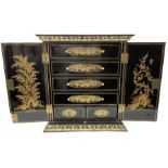 Early 20th century Oriental black lacquered chest of small proportions