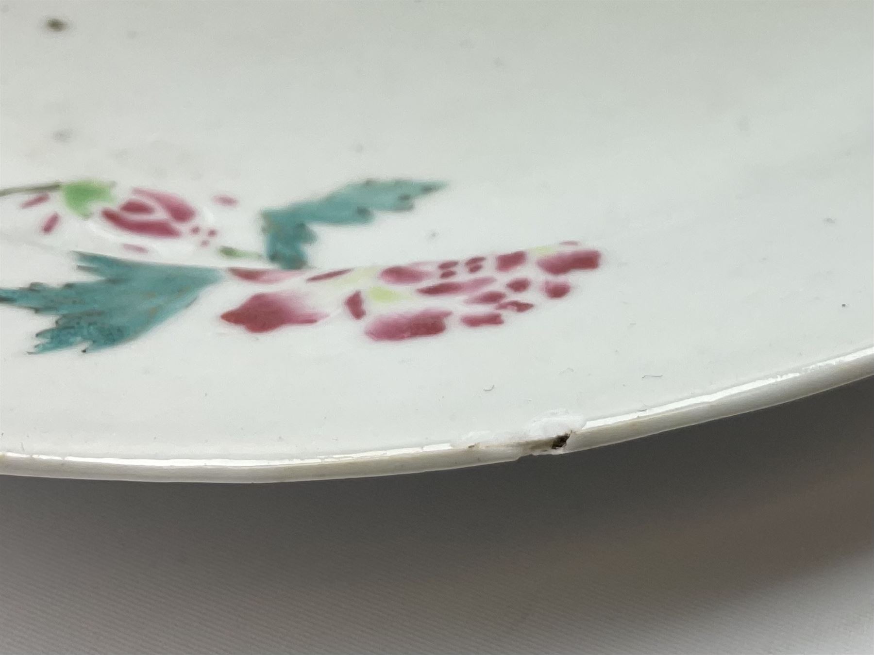 Three 18th century Chinese porcelain plates - Image 13 of 19