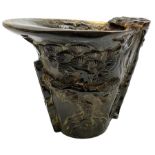 Chinese ox horn libation cup