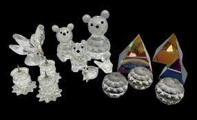 Swarovski crystal bear group of three