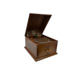 Late 20th century mahogany cased table top gramophone