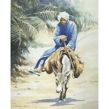 Andrew D Barlow (British contemporary): Man Riding Donkey