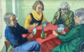 M Mackenzie (British 20th century): 'The Card Players'