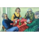 M Mackenzie (British 20th century): 'The Card Players'