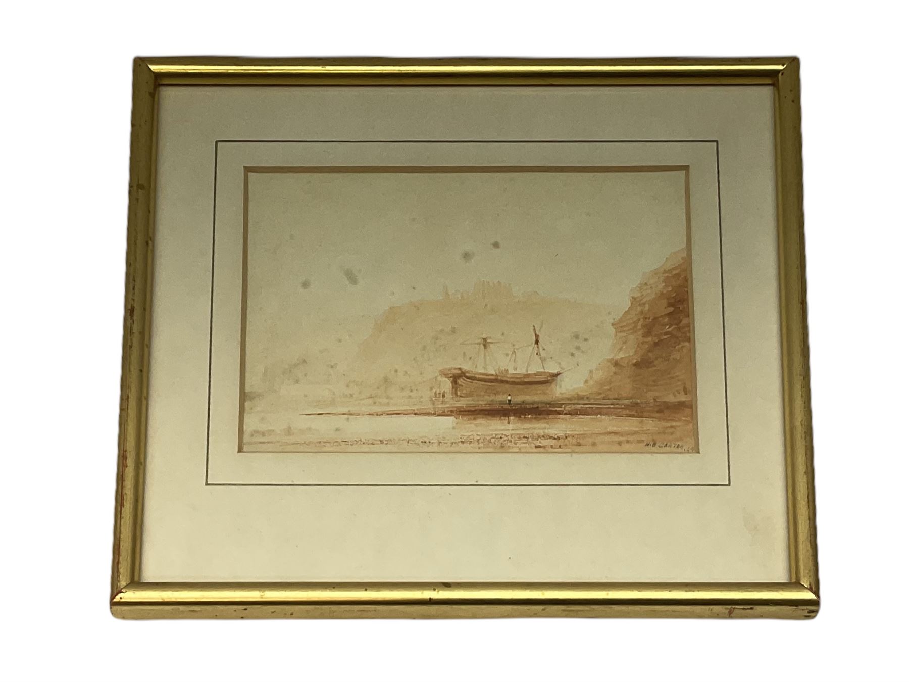 Henry Barlow Carter (British 1804-1868): Large Ship Anchored at Whitby - Image 2 of 4