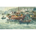 Chin Chung (Chinese b.1933): Harbour Scene