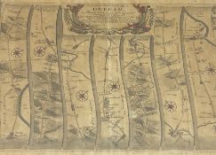 John Ogilby (Scottish 1600-1676): 'The Roads from Whitby in County Ebor to Durham'