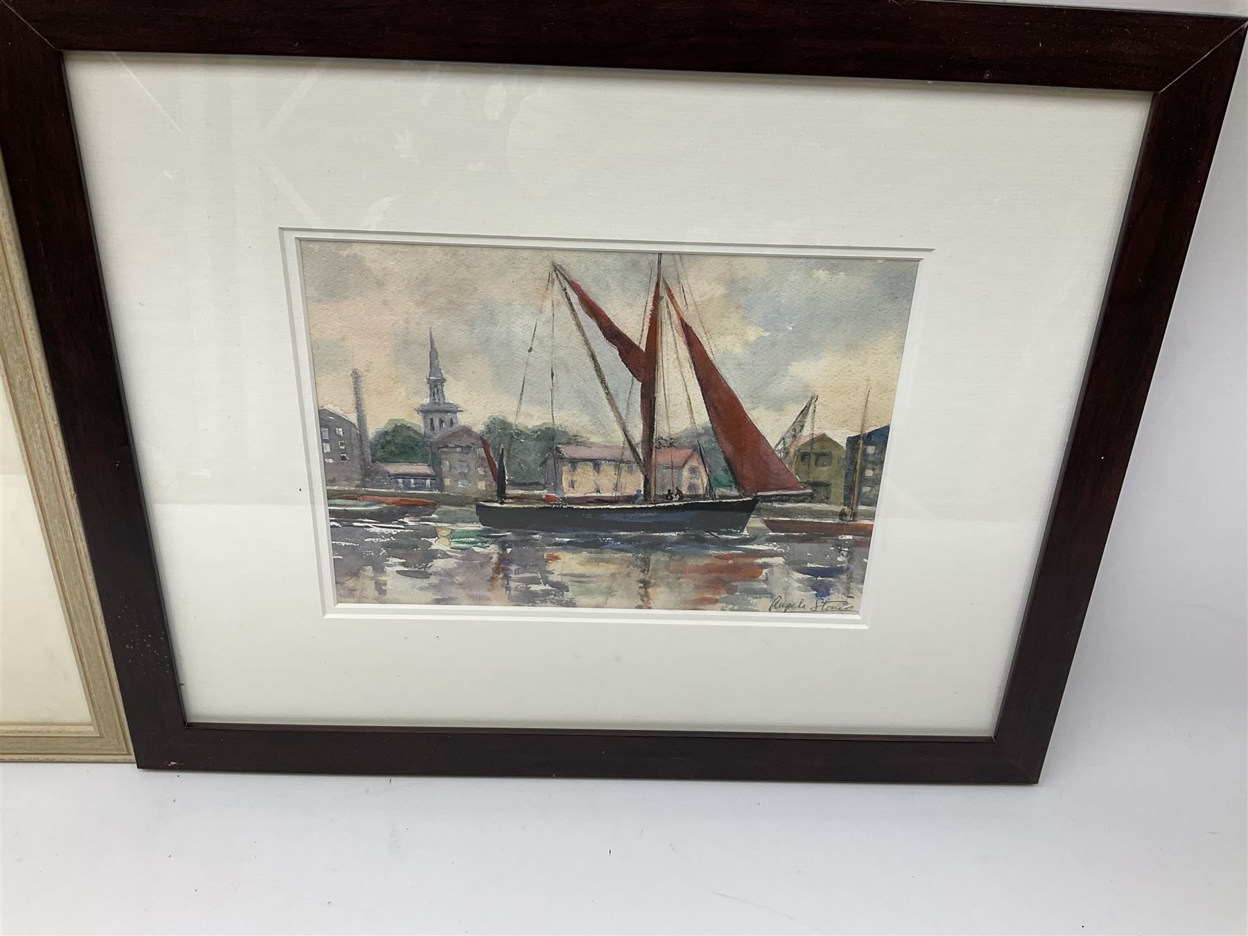 Angela Stones (British 1914-1995): 'The Thames at Kinston Bridge' and Sailing Boat on Thames - Image 2 of 6