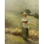 English School (19th century): Country Girl at Dawn