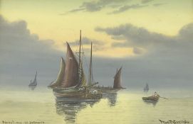 J Maurice Hosking (19th/20th century): 'Fishing Boats off Yarmouth'