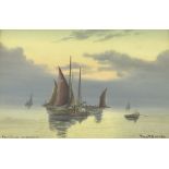 J Maurice Hosking (19th/20th century): 'Fishing Boats off Yarmouth'