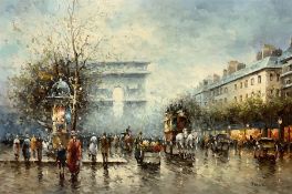 Johnny Gaston (British 1955-): Parisian Street Scene