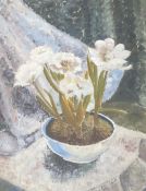 English School (20th century): Still Life White Flowers