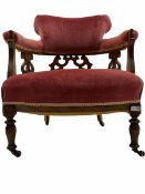 Late Victorian tub shaped upholstered chair