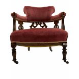 Late Victorian tub shaped upholstered chair