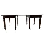 19th century figured mahogany dining table - two D-ends and leaf