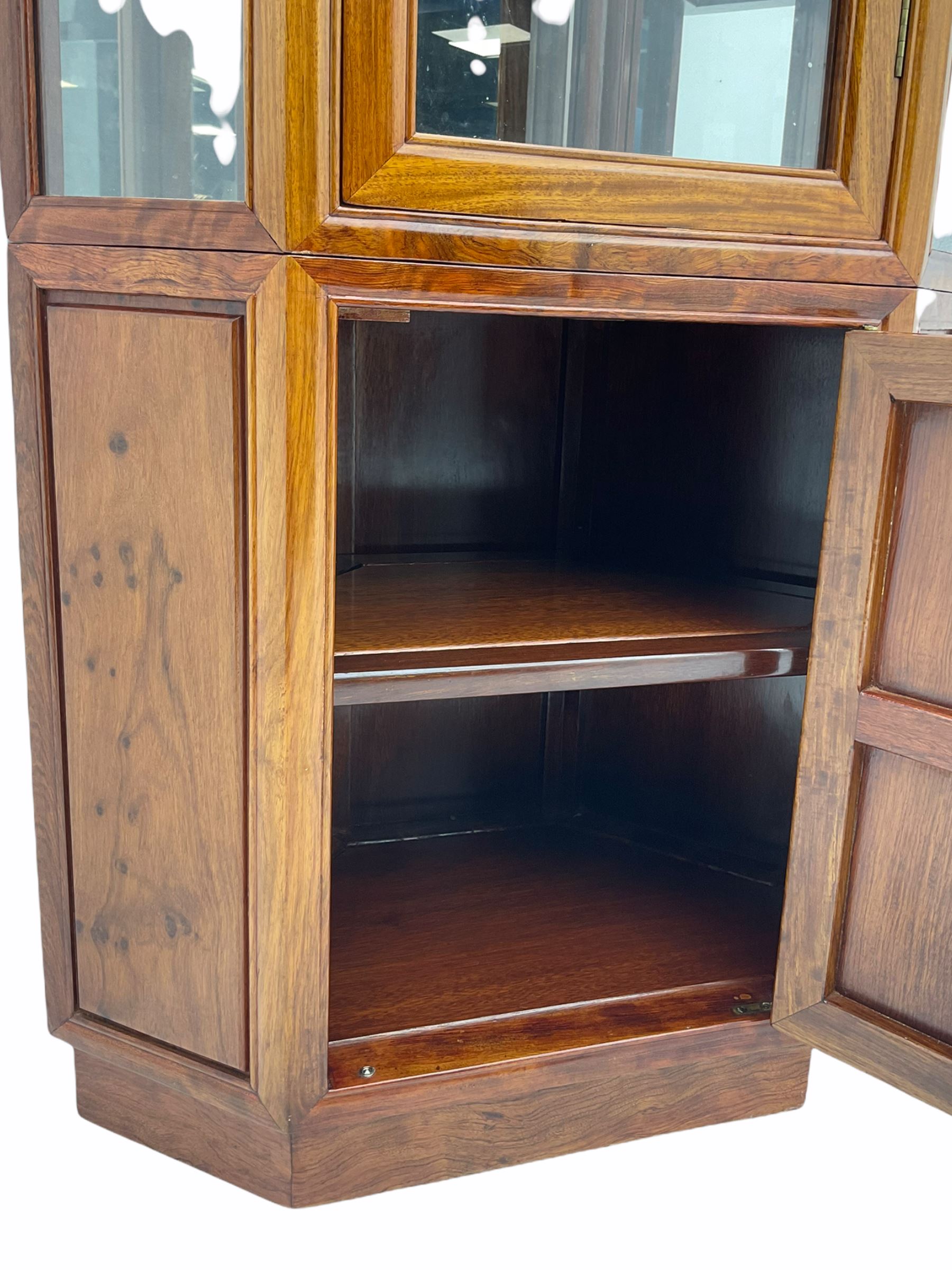 Chinese rosewood corner display cabinet - Image 4 of 5