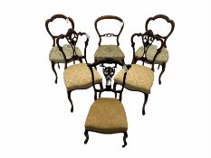 Pair Victorian walnut bedroom chairs