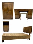 Early to mid 20th century Art Deco walnut bedroom suite - dressing table (W123cm