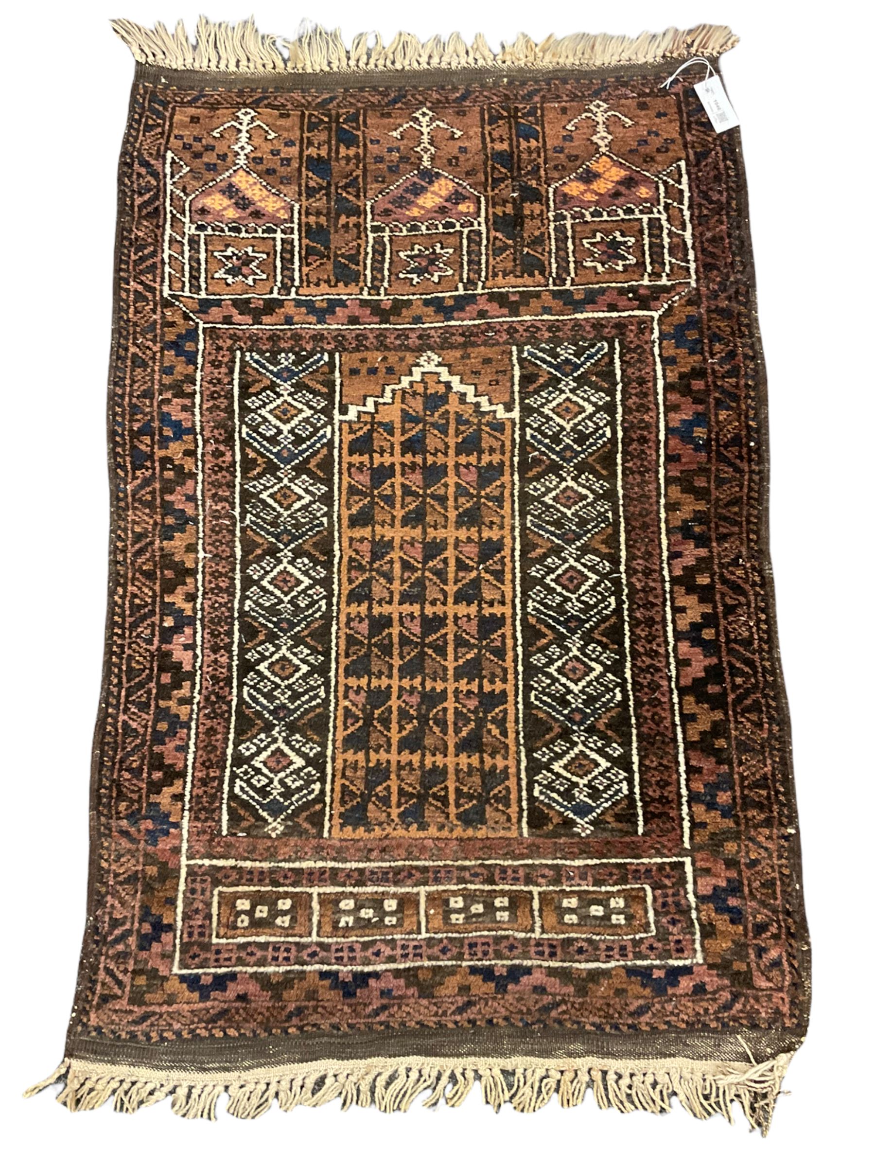 Afghan Baluch pray rug - Image 2 of 5