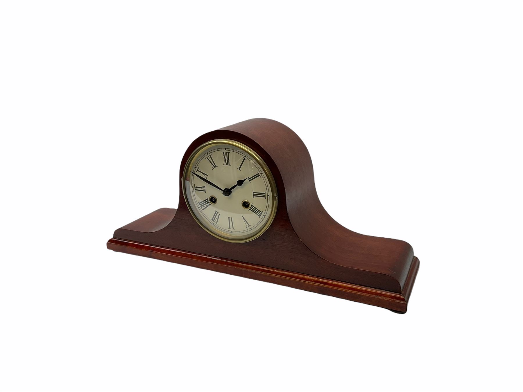 Mid-20th century Mahogany finished Tambour mantle clock with an eight-day striking movement - Image 2 of 3