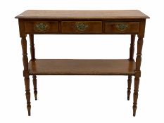 Edwardian pine two tier buffet stand