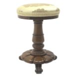 Victorian rosewood adjustable piano stool