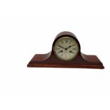 Mid-20th century Mahogany finished Tambour mantle clock with an eight-day striking movement