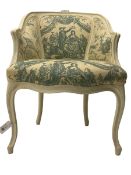 French style cream painted armchair