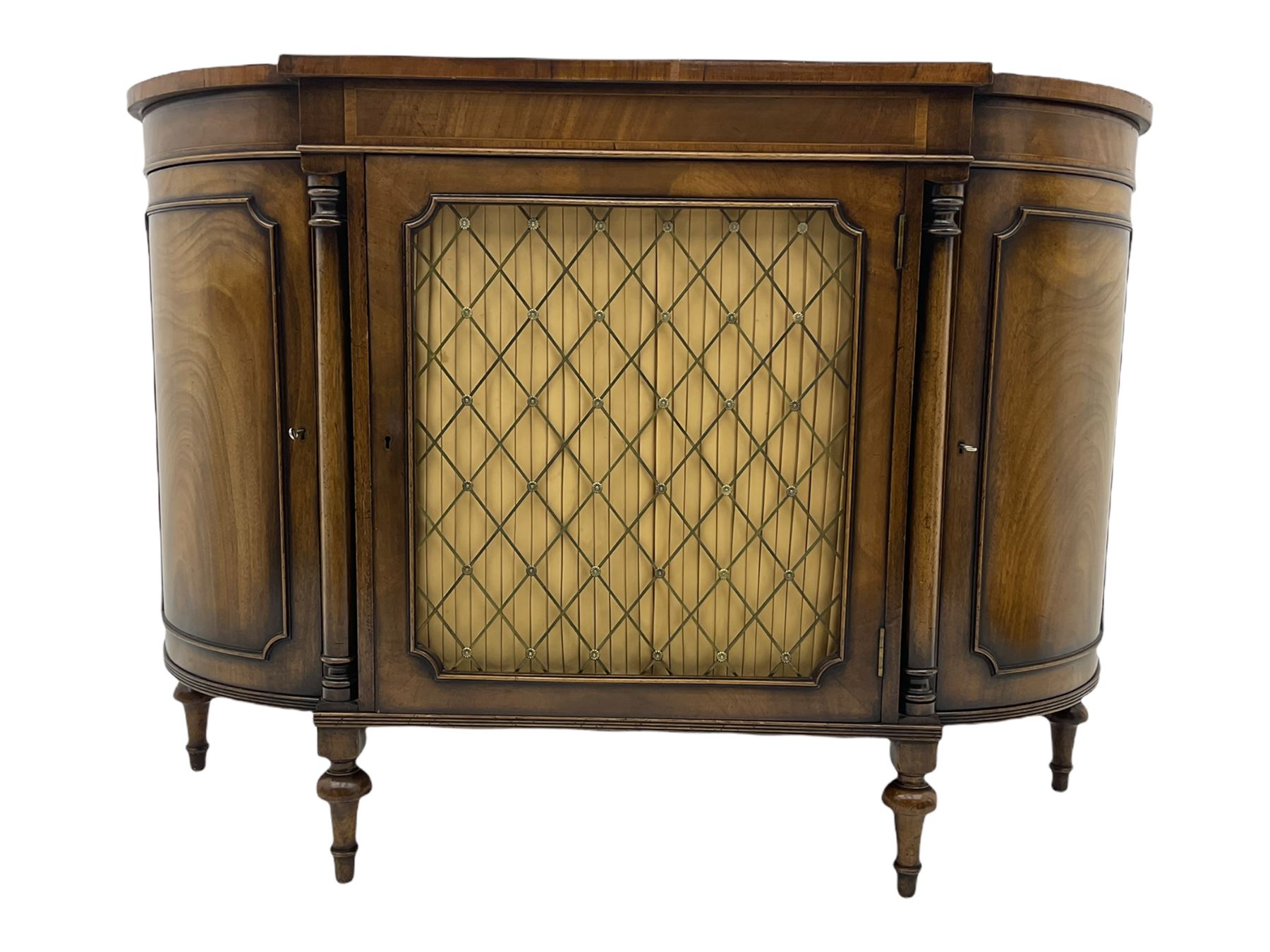 Regency style mahogany credenza side cabinet