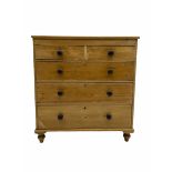 Victorian polished pine chest