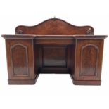 19th century figured mahogany twin pedestal sideboard