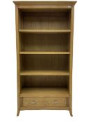 Windsor by Mark Devany oak open bookcase with drawer