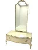 French style cream and gilt cheval dressing mirror