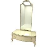 French style cream and gilt cheval dressing mirror